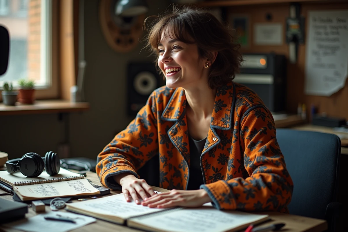 Jeune femme souriante dans un espace de répétition
