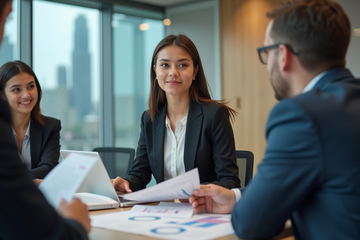 Jeune femme en réunion d