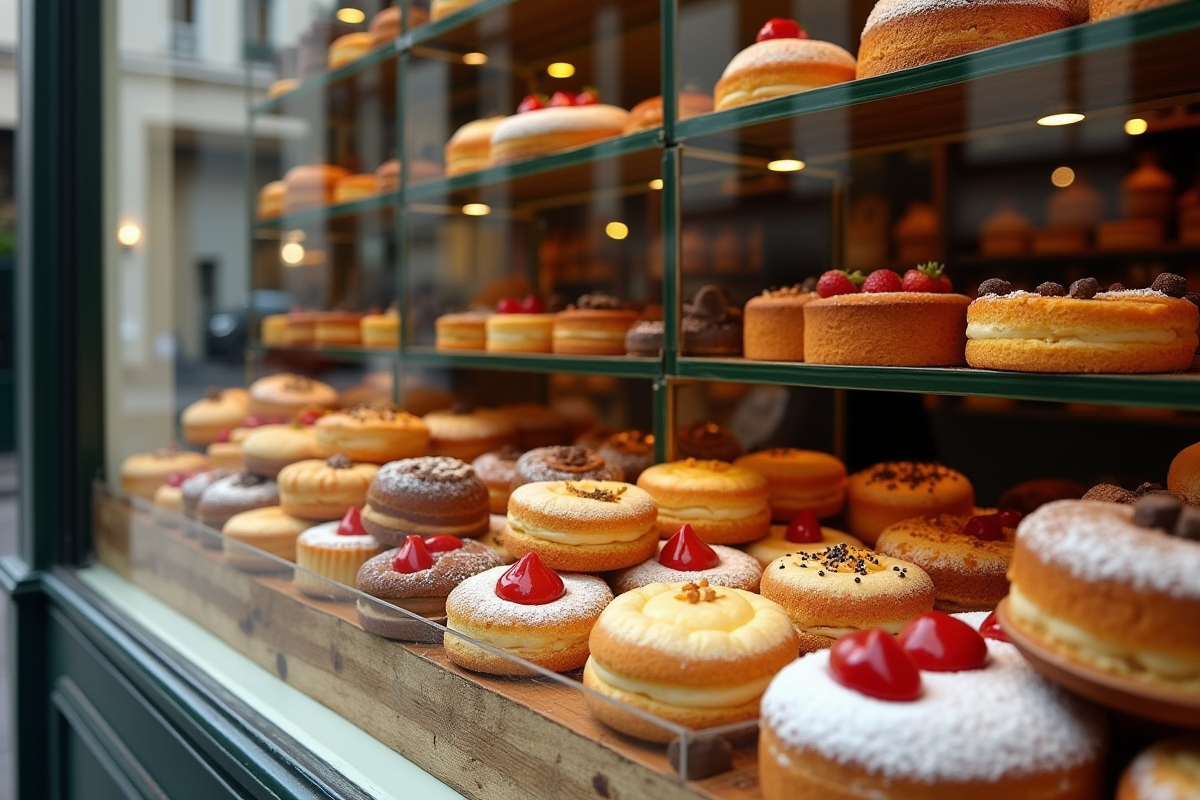 Vitrine avec gateaux basque traditionnels en SaintJeandeLuz